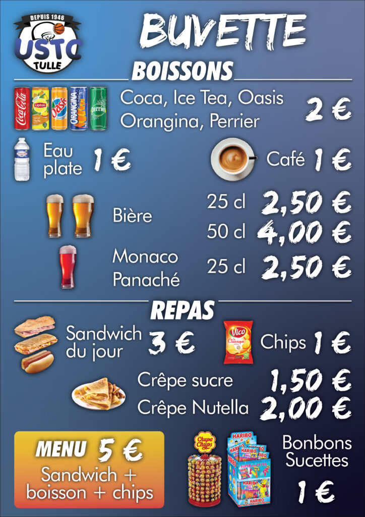 Tarif Buvette